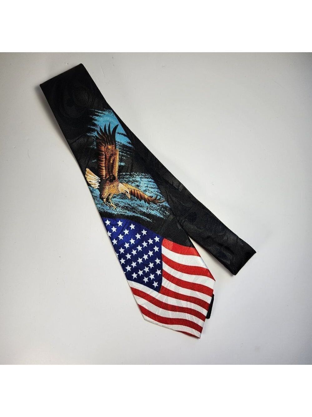 Steven Harris American Flag Bald Eagle Patriotic Necktie Men Stars Stripes